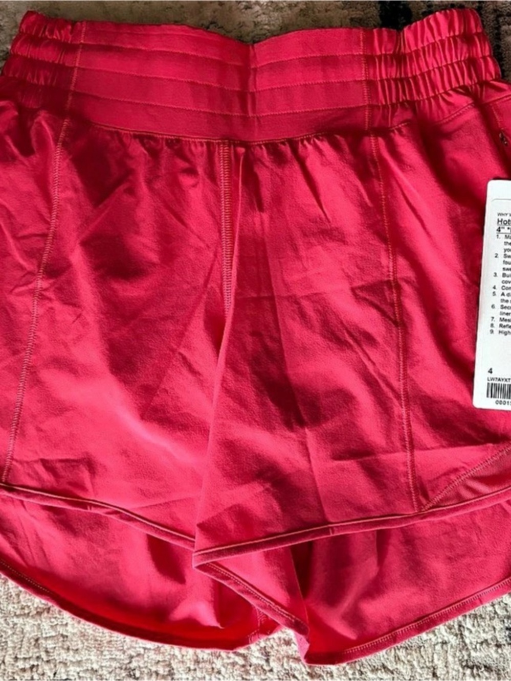 NWT Lululemon Hotty Hot High-Rise Lined Short 4" Shorts in Pink Size 4